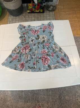 Now N Forever Blue Floral Tiered Babydoll Top